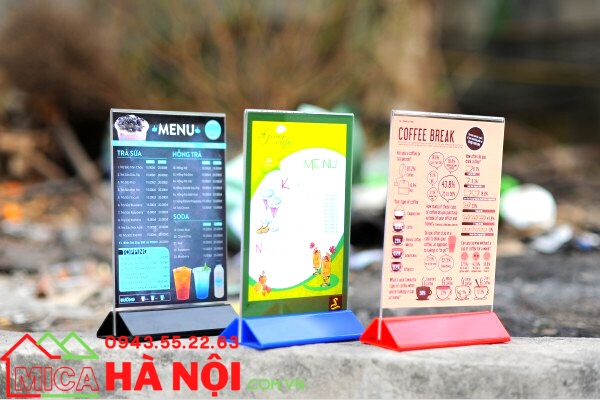 Menu mica để bàn giá rẻ Menu mica để bàn giá rẻ